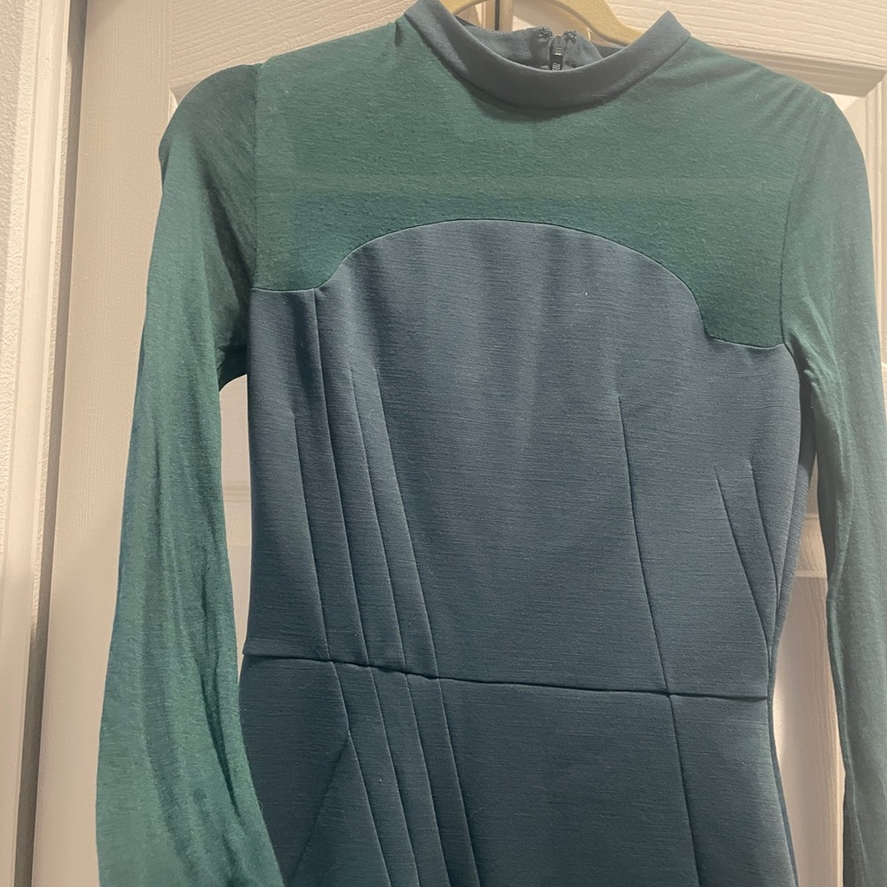 Antonio Berardi chic forest green dress